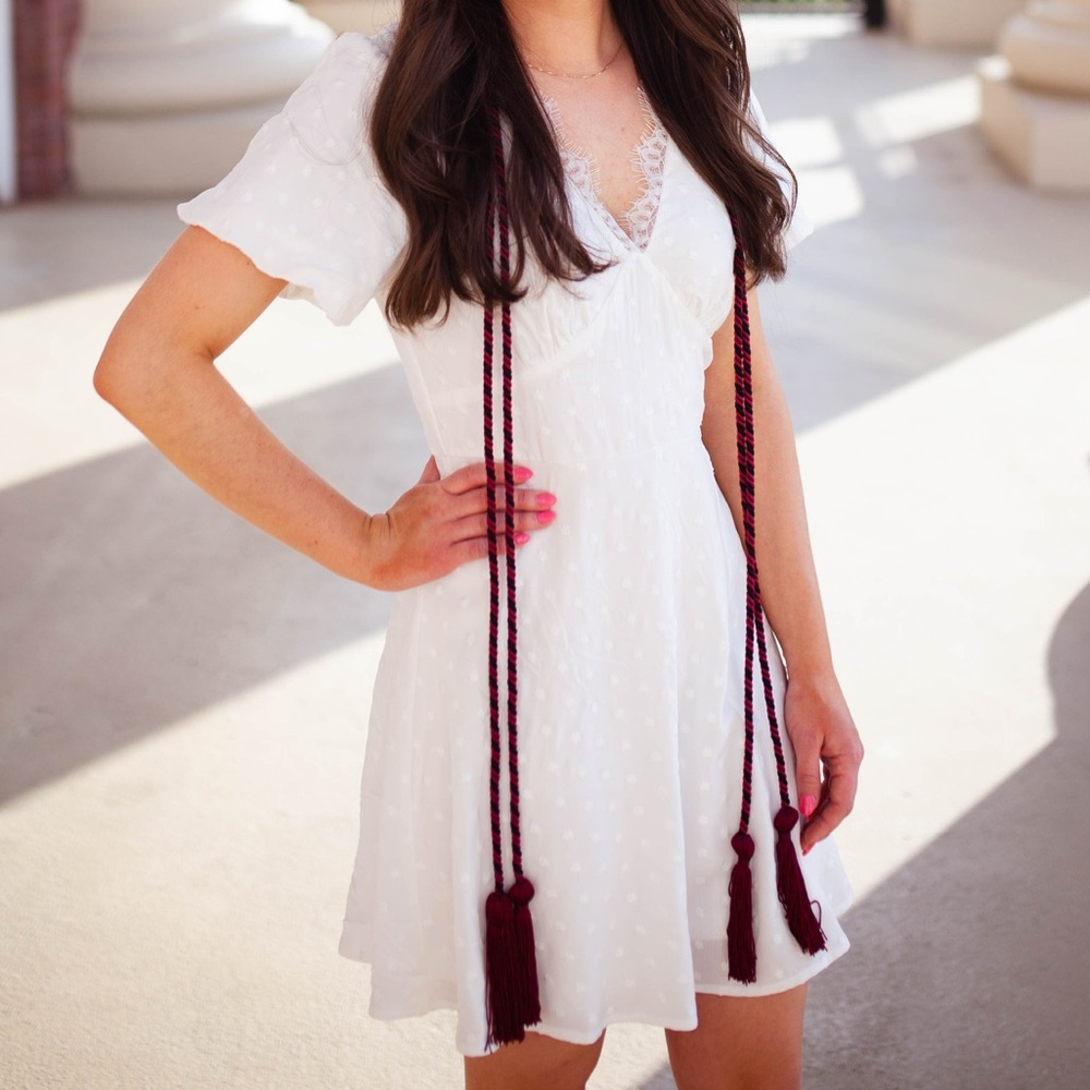 Miami White Puff Sleeve V-Neck Sundress